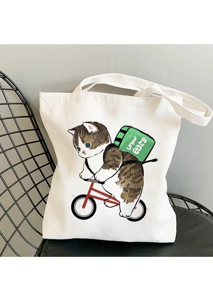 Stil 7 Bir Boyut Moda Alışveriş Çantası Kawaii Kediler Sevimli Hayvan Çantaları Alışveriş Çantası Kanvas Çantalar Tote Çanta Çanta Rahat Kız Omuz Çantaları Kızlar Için (Yurt Dışından) modelleri