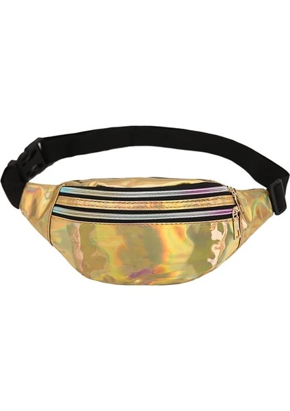 Lazer-Sarı Bel Çantası Lazer Kemer Çantası Holografik Fanny Paketi Tasarımcı Sevimli Bel Paketleri Serseri Çanta Parti Seyahat Moda Kız Omuz Glitter (Yurt Dışından)