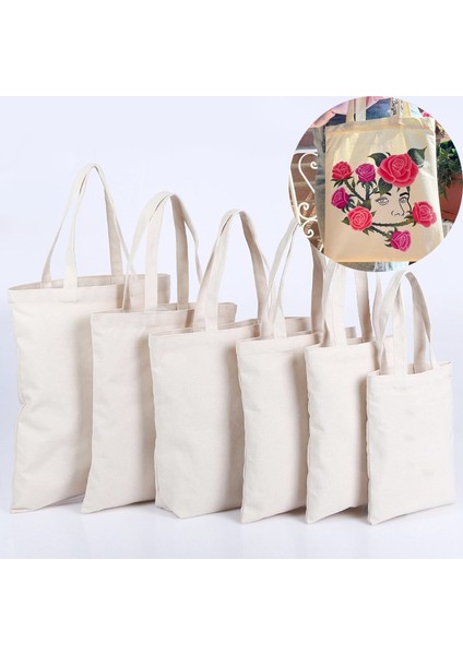 WHITE-40X30X10CM Büyük Kapasiteli Kanvas Alışveriş Çantaları Katlanır Çevre Dostu Pamuk Bez Çantalar Yeniden Kullanılabilir Diy Omuz Çantası Bakkal Çanta Bej Beyaz (Yurt Dışından) fiyatları