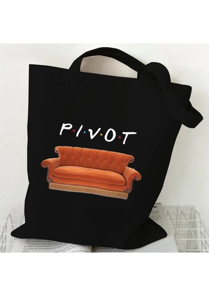 Pembe Central Perk Grafik Çanta Kadın Arkadaşlar Tv Gösterisi Kanvas Tote Çanta Moda Omuzdan Askili Çanta Kadın Arkadaşlar Tv Gösterisi Baskı Çanta (Yurt Dışından) fırsatları