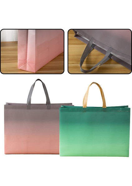 Pembe M Dokunmamış Kumaş Alışveriş Çantası Bakkal Çantası Degrade Katlanır Çanta Alışveriş Kesesi Eko Çanta Paket Servis Çantası Su Geçirmez Depolama Yeniden Kullanılabilir (Yurt Dışından) fırsatları