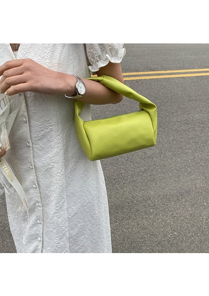 Pembe 2023 Yeni Bir Omuz Koltukaltı Çanta Moda Düğüm Tofu Çanta Kadın Subaxillary Çanta Basit Rahat Yumuşak Yastık Çanta Düz Renk (Yurt Dışından) fırsatları