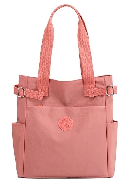 Pembe 33CM x 34CM x 12CM Moda Karikatür Baskı Kadın Üst Saplı Çanta Yüksek Kaliteli Dayanıklı Kumaş Omuz Çantası A4 Kitap Kapasitesi Rahat Tote Çanta Kesesi (Yurt Dışından)