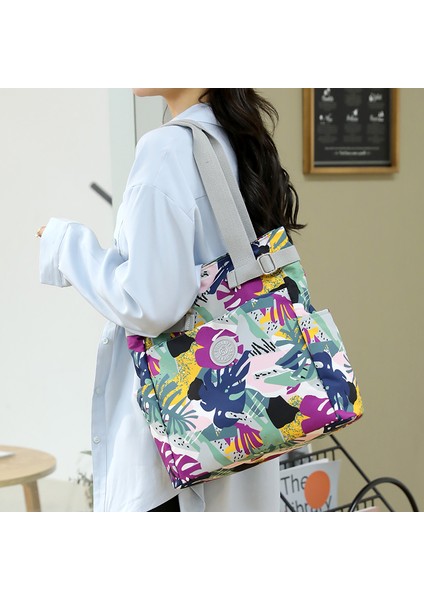 Pembe 33CM x 34CM x 12CM Moda Karikatür Baskı Kadın Üst Saplı Çanta Yüksek Kaliteli Dayanıklı Kumaş Omuz Çantası A4 Kitap Kapasitesi Rahat Tote Çanta Kesesi (Yurt Dışından) fırsatları