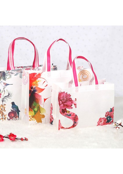 Stil 2 43X32X14CM Dokunmamış Kumaş Çiçek Baskı Alışveriş Çantası Katlanabilir Yeniden Kullanılabilir Seyahat Depolama Kadın Alışveriş Tasarımcı Çanta Alışveriş Çantası (Yurt Dışından) indirimleri