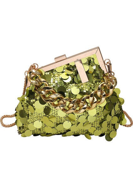 Haki 2023 Yeni Tasarımcı Kadın Payetler Şık Crossbody Çanta Düğün Akşam Debriyaj Bayan Zincir Omuz Çantaları Glitter Çanta ve Çantalar (Yurt Dışından) fiyatları
