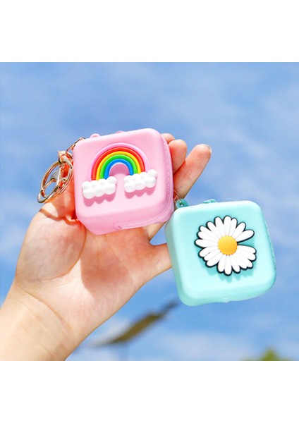 Turuncu Karikatür Silikon Para Cüzdan Hayvan Kadın Kızlar Mini Kulaklık Çantası Kawali Kulaklık Çanta Kılıf Çocuk Çocuk Hediyeler 6X6CM (Yurt Dışından) fiyatları