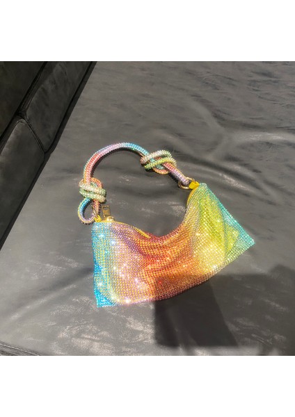 Siyah Küçük Saplı Parlayan Kristal Rhinestones Akşam Debriyaj Çanta Çantalar ve Çanta Lüks Tasarımcı Gümüş Omuz Çantası Çanta Parti Çantası (Yurt Dışından) indirimleri