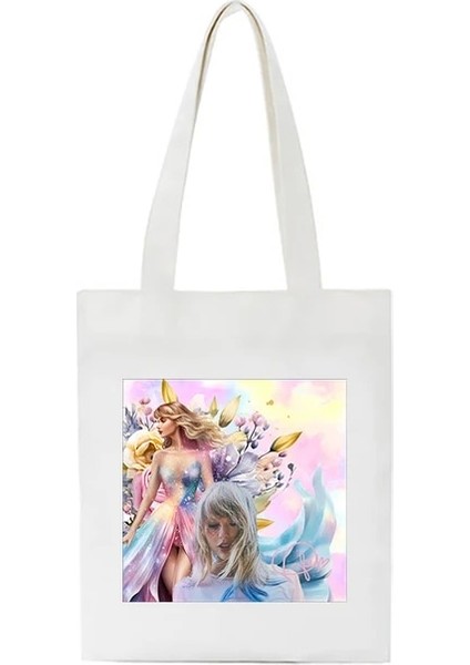 24 40X42CM 15.8X16.54IN Midnights Şarkı Listesi Taylor Müzik Swift Albümleri Folklordan Esinlenen Grafik Estetik Çanta Kanvas Çanta Alışveriş Çantası Hayranlar Için Hediye (Yurt Dışından)