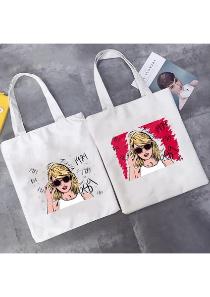 24 40X42CM 15.8X16.54IN Midnights Şarkı Listesi Taylor Müzik Swift Albümleri Folklordan Esinlenen Grafik Estetik Çanta Kanvas Çanta Alışveriş Çantası Hayranlar Için Hediye (Yurt Dışından) fiyatları
