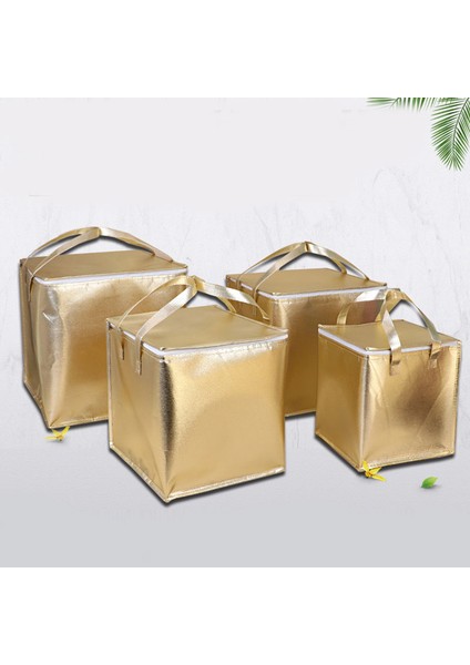 A-Gold 35X35X37CM 4 Boyutu Yalıtımlı Termal Soğutucu Çanta Öğle Yemeği Saati Sandviç Içecek Serin Depolama Büyük Kare Soğutulmuş Zip Kalay Folyo Gıda Torbaları Altın Rengi (Yurt Dışından) modelleri