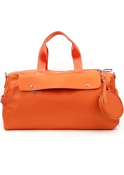 Turuncu Kadın Su Geçirmez Spor Salonu Silindir Çanta Çok Fonksiyonlu Kuru Islak Ayırma Çanta Spor Eğitimi Yoga Omuz Çantası Ayakkabı Çantası ile (Yurt Dışından)