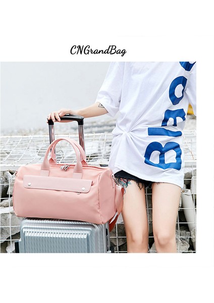 Turuncu Kadın Su Geçirmez Spor Salonu Silindir Çanta Çok Fonksiyonlu Kuru Islak Ayırma Çanta Spor Eğitimi Yoga Omuz Çantası Ayakkabı Çantası ile (Yurt Dışından) indirimleri