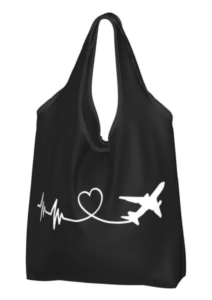 Stil 7 Alışveriş Çantası Yeniden Kullanılabilir Uçmak Için Doğan Uçuş Pilotu Alışveriş Çantası Kadın Tote Çanta Taşınabilir Uçan Havacılık Aviator Bakkal Alışveriş Çantaları (Yurt Dışından)