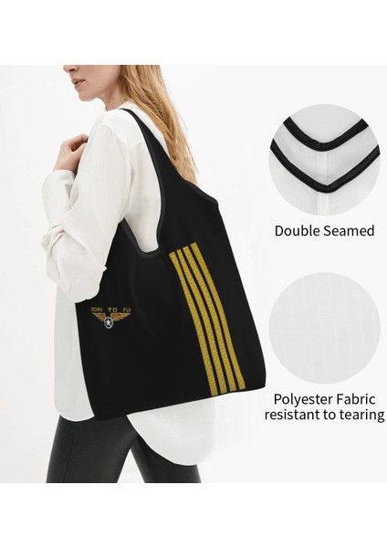 Stil 7 Alışveriş Çantası Yeniden Kullanılabilir Uçmak Için Doğan Uçuş Pilotu Alışveriş Çantası Kadın Tote Çanta Taşınabilir Uçan Havacılık Aviator Bakkal Alışveriş Çantaları (Yurt Dışından) indirimleri