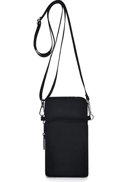 Siyah 17 14 9cm 2023 Oxford Crossbody Çanta Çok Fonksiyonlu Mini Su Geçirmez Cep Telefonu Çantası Bozuk Para Cüzdanı Yeni Omuz Çapraz Kadın Debriyaj Çanta (Yurt Dışından)