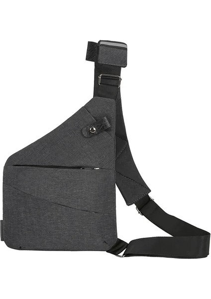 Gri-Sağ 2023 Yeni Çok Fonksiyonlu Spor Göğüs Çantası Iş Hırsızlığa Karşı Korumalı Çanta Ince Göğüs Çantası Erkek Açık Rahat Omuz Crossbody Çanta (Yurt Dışından)