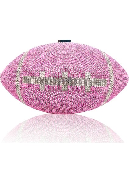 Mavi Elmas Akşam Debriyaj Çanta Çanta Gelin Bling Futbol Şekli Çanta Trendy Moda Tek Omuz Bayan Taklidi Kutusu Kasa XA19H (Yurt Dışından)