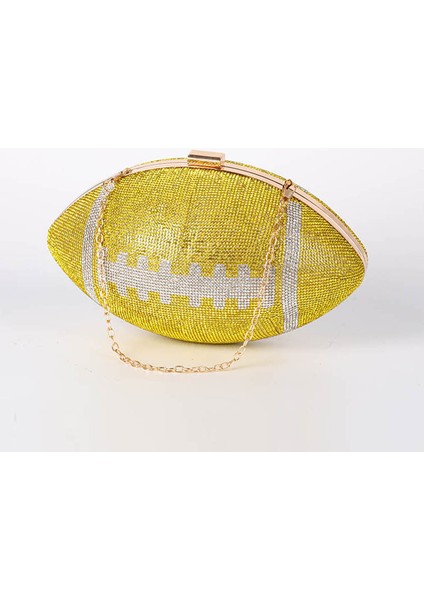 Mavi Elmas Akşam Debriyaj Çanta Çanta Gelin Bling Futbol Şekli Çanta Trendy Moda Tek Omuz Bayan Taklidi Kutusu Kasa XA19H (Yurt Dışından)