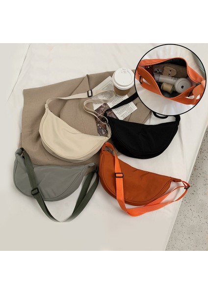 Gri 2023 Katı Renk Göğüs Çanta Kadınlar Için Rahat Seyahat Crossbody Çanta Günlük Sokak Fanny Paketleri Yarım Ay Kemer Çantası Omuz Kanvas Çanta (Yurt Dışından) modelleri