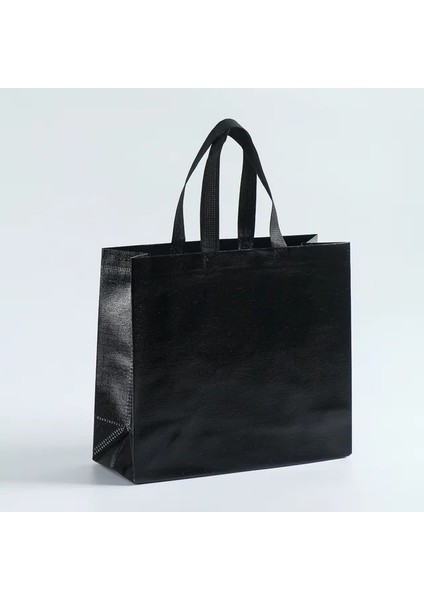 Siyah 28X32X12CM Dokunmamış Kumaş Alışveriş Çantası Bakkal Çantası Degrade Katlanır Çanta Eko Çanta Paket Servis Çantası Su Geçirmez Depolama Yeniden Kullanılabilir Alışveriş Kesesi (Yurt Dışından)