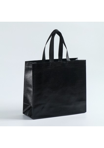 Siyah 28X32X12CM Dokunmamış Kumaş Alışveriş Çantası Bakkal Çantası Degrade Katlanır Çanta Eko Çanta Paket Servis Çantası Su Geçirmez Depolama Yeniden Kullanılabilir Alışveriş Kesesi (Yurt Dışından)