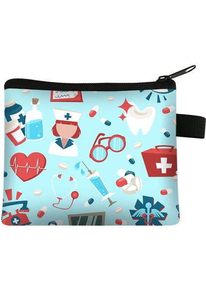 No.16 Hemşire Baskı Taşınabilir Fermuarlı Bozuk Para Çantaları Kart Tutucu Hastane Için Açık Anahtar Paraları Kulaklık Çantası Mini Para Saklama Çantası (Yurt Dışından) modelleri