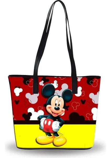 Stil 4 34X29X14 cm Disney Yeni Mickey Minnie Omuz Çantası Karikatür Bayan Çanta Büyük Kapasiteli Çanta Kız Seyahat Plaj Çantası Su Geçirmez Moda Çanta (Yurt Dışından)