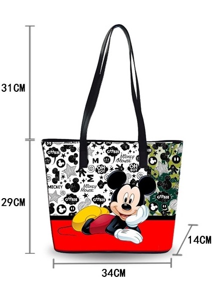 Stil 4 34X29X14 cm Disney Yeni Mickey Minnie Omuz Çantası Karikatür Bayan Çanta Büyük Kapasiteli Çanta Kız Seyahat Plaj Çantası Su Geçirmez Moda Çanta (Yurt Dışından) modelleri