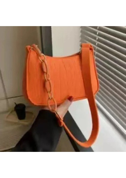 12 Moda Vintage Kadın Subaxillary Çanta Pu Deri Doku Omuz Crossbody Çanta Retro Kadın Alışveriş Koltukaltı Çanta Tote (Yurt Dışından)