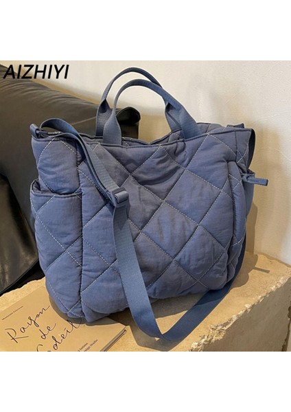 Kadınlar Için Mavi Kapitone Tote Çanta Puffer Hobo Çanta Hafif Kabarık Çapraz Vücut Çanta Dolgu Omuz Çantası Satchel Seyahat Çantası 2023 (Yurt Dışından) fiyatları