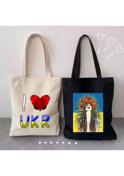 22 35X40 cm Barış Ayçiçeği Ukrayna Bayrağı Arması Ukrayna Tryzub Yurtsever Hediyelik Alışverişçi Harajuku Tote Alışveriş Çantası Omuz Çanta (Yurt Dışından) fırsatları