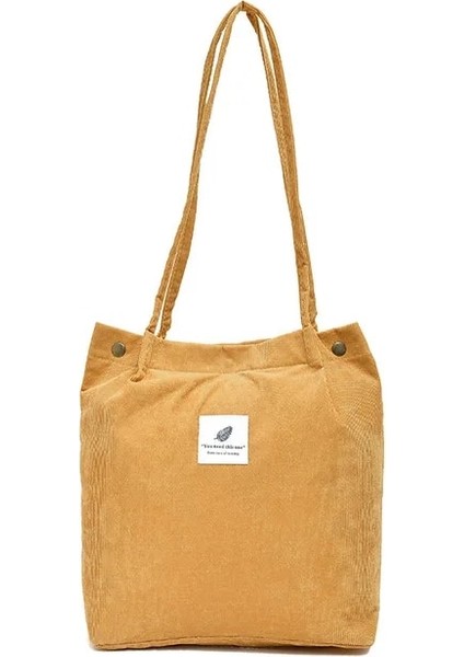 Sarı 32X12X28CM Moda Açık Eğlence Alışveriş Çantası Omuz Çantaları Kadın Yeni Kadife Kanvas Çanta Kız Seyahat Parti Organizatör Düğme Çanta ile (Yurt Dışından)