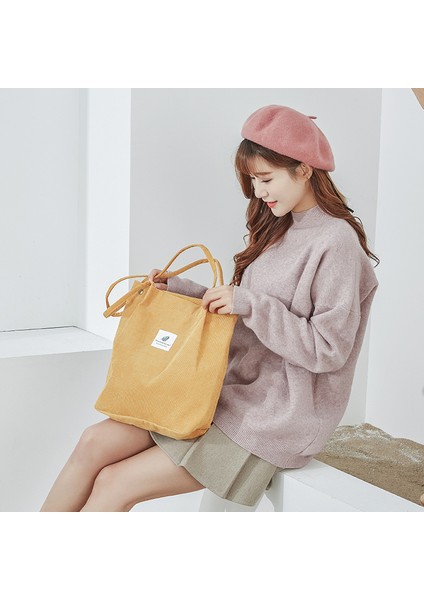 Sarı 32X12X28CM Moda Açık Eğlence Alışveriş Çantası Omuz Çantaları Kadın Yeni Kadife Kanvas Çanta Kız Seyahat Parti Organizatör Düğme Çanta ile (Yurt Dışından) fiyatları