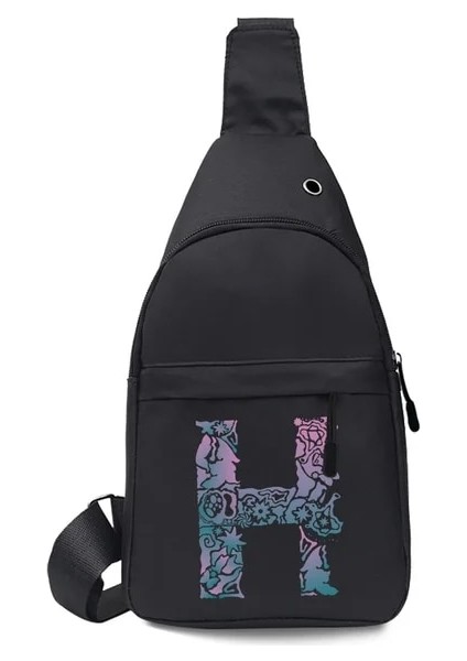6 Harf H 2023 Adam Göğüs Çanta Telefon Cebi Çapraz Vücut Boyun Yan Omuz Fanny Paketi Moda Çanta Mektup Baskı Açık Crossbody Spor Çantaları (Yurt Dışından)