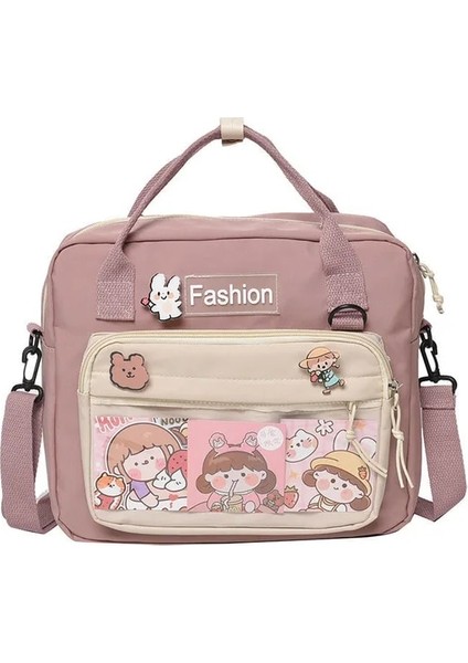 Pembe Sadece Çanta Hiçbir Kolye Japon Itabag Lise Kız Tote Çanta Çok Fonksiyonlu Jk Okul Çantaları Şeffaf Omuz Çantası Sırt Çantası Kadın Kawaii Itabag (Yurt Dışından)