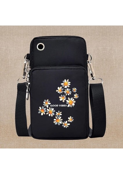 7DAISY005 Kese Spor Evrensel Cep Telefonu Çantası Kızlar Için Crossbody Çanta Omuz Çantası Samsung / Iphone Sikke Çanta Için Sevimli Papatya Desen (Yurt Dışından)