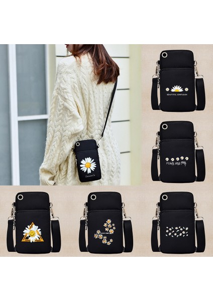 7DAISY005 Kese Spor Evrensel Cep Telefonu Çantası Kızlar Için Crossbody Çanta Omuz Çantası Samsung / Iphone Sikke Çanta Için Sevimli Papatya Desen (Yurt Dışından) fiyatları