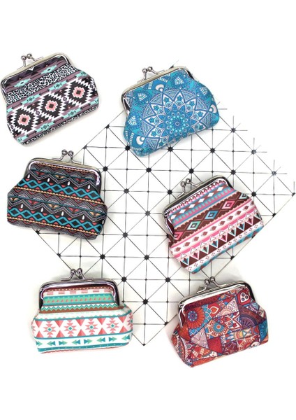 Stil 4 Vintage Kadınlar Etnik Stil Bozuk Para Çantaları Kız Çile Sıfır Cüzdan Bayanlar Debriyaj Değişim Çanta Kadın Mini Para Çantası Pu Deri Cüzdan (Yurt Dışından) fiyatları
