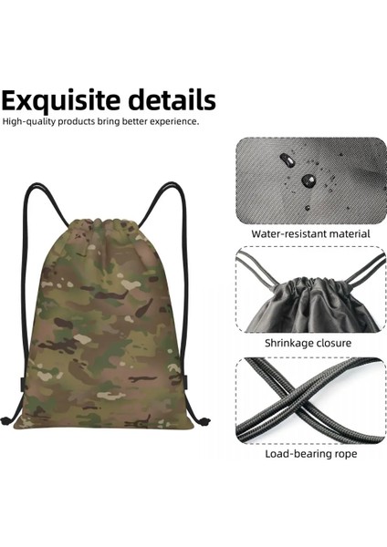 CLSND-A-4472 Askeri Kamuflaj Desen Ipli Sırt Çantası Spor Salonu Çanta Erkekler Kadınlar Için Ordu Taktik Camo Alışveriş Sackpack (Yurt Dışından)