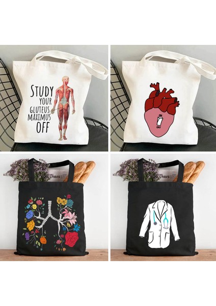 88 35X40CM Doktor Hemşire Tıbbi Çapraz Tıp Sağlık Kalp Beyin Çiçek Stetoskop Erkek Kadın Omuz Kanvas Tote Çanta Alışveriş Çantaları (Yurt Dışından) modelleri