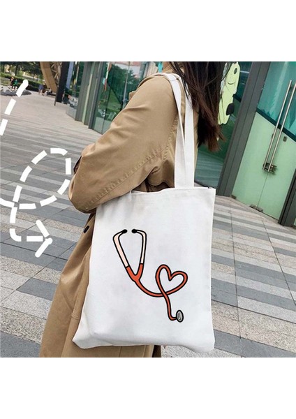 88 35X40CM Doktor Hemşire Tıbbi Çapraz Tıp Sağlık Kalp Beyin Çiçek Stetoskop Erkek Kadın Omuz Kanvas Tote Çanta Alışveriş Çantaları (Yurt Dışından) fırsatları