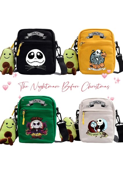 C-6 Noel Öncesi Kabus Omuz Çantaları Karikatür Jack Rahat Kanvas Crossbody Çanta Kadın Erkek Anime Mini Saklama Çantası (Yurt Dışından) fiyatları