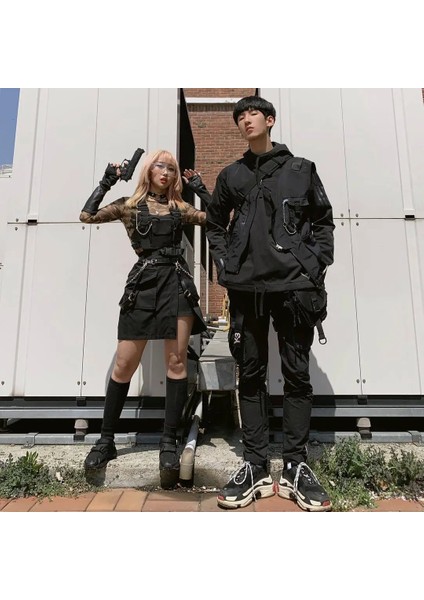 Mor Taktik Çanta Ins Erkek Kadın Hip-Hop Sokak Trendi Yelek Gelgit Marka Takım Yelek Sırt Çantası Göğüs Çuval Bel Paketi Çok Fonksiyonlu (Yurt Dışından) fırsatları