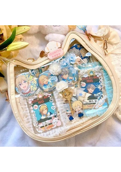 Yeşil Kawaii Lolita Jk Omuz Çantası Tatlı Düz Renk Çift Taraflı Kedi Ita Çanta Japon Harajuku Tarzı Zarif Moda Çanta (Yurt Dışından) fiyatları