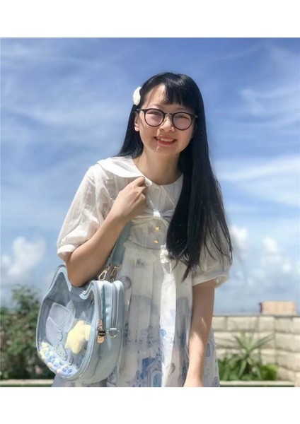 Yeşil Kawaii Lolita Jk Omuz Çantası Tatlı Düz Renk Çift Taraflı Kedi Ita Çanta Japon Harajuku Tarzı Zarif Moda Çanta (Yurt Dışından) indirimleri