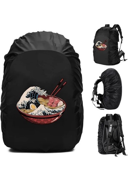 2WAVE005 35L Yağmur Kapağı Sırt Çantası 20L -70L Su Geçirmez Çanta Moda Dalga Desen Baskılı Taktik Açık Kamp Yürüyüş Tırmanma Toz Yağmurluk (Yurt Dışından)
