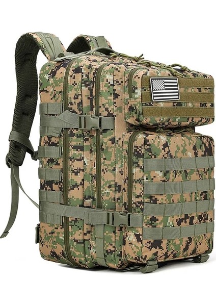Stil 9 Taktik Askeri Sırt Çantaları 45L 50L Büyük Kapasiteli Adam 3 Gün Ordu Molle Saldırı Çantaları Açık Trekking Kamp Sırt Çantası (Yurt Dışından)