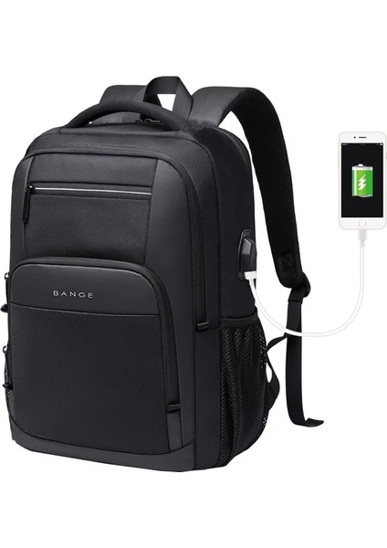 Siyah 45X32X15CM Bange Erkek Tasarımcı Laptop Çantası Okul Çantaları Boys Için Erkek Motosiklet Taktik Iş Spor Seyahat Sırt Çantası Erkekler (Yurt Dışından)