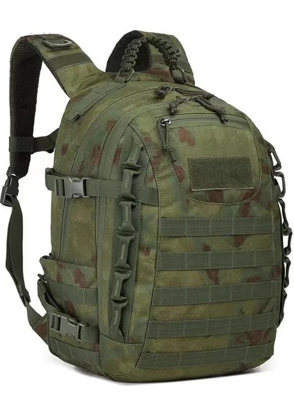 Harabe Yeşil Adam Askeri Taktik Sırt Çantası Açık Su Geçirmez Kamp Avcılık Trekking Spor Çantası Softback Büyük Kapasiteli Ordu Molle Sırt Çantası (Yurt Dışından)